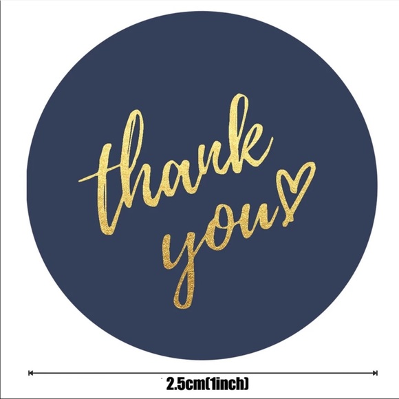 3/$20📦 Roll of 500 1” thank you gold foil stickers 🌟HP🌟 - Picture 3 of 4